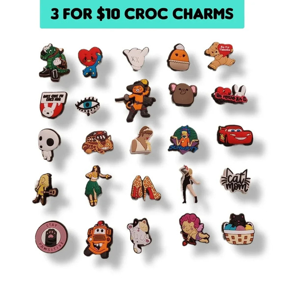 💖 3 Charms for $9💖 Crocs Jibbitz - Kaws Hand Stencil Charm - Picture 3 of 3